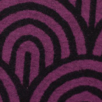 Preview: Jacquard Flanell Jersey Bögen Schwarz/Bordeaux by Swafing